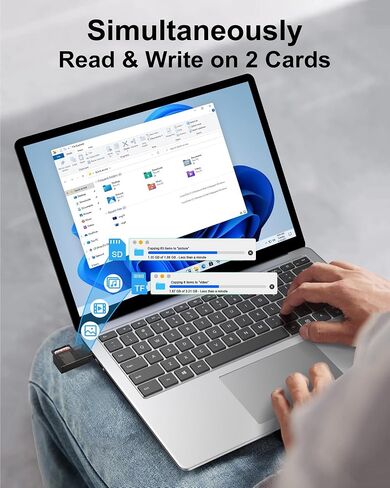 USB 3.0 SD Card Reader ، 2 في 1 قارئ بطاقة SD عالية السرعة ، محول USB SD CAED للكاميرا مع فتحة مزدوجة لبطاقات SD/SDHC/MMC/MICRO SDXC/UHS-II ، متوافقة مع MacBook و Dell والمزيد من الكمبيوتر المحمول والمزيد in Kuwait