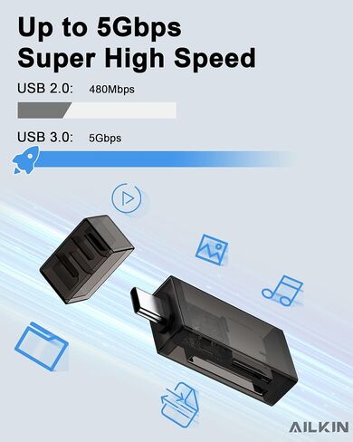 USB 3.0 SD Card Reader ، 2 في 1 قارئ بطاقة SD عالية السرعة ، محول USB SD CAED للكاميرا مع فتحة مزدوجة لبطاقات SD/SDHC/MMC/MICRO SDXC/UHS-II ، متوافقة مع MacBook و Dell والمزيد من الكمبيوتر المحمول والمزيد in Kuwait