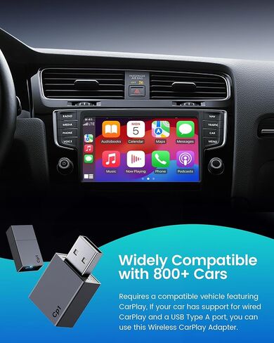 محول تشغيل السيارات اللاسلكي لـ Apple iPhone - قم بتوصيل وتشغيل عمليات تحويل زمنية منخفضة إلى Dongle Mini Wireless Carplay ، وتناسب السيارات من عام 2016 و IOS 10+ USB Type -A in Saudi Arabia