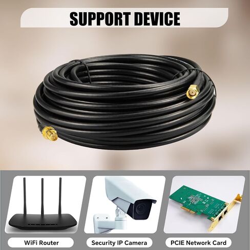 Boobrie 16.4ft WiFi هوائي تم ترقيته BMR200 Cable RP-SMA ذكر إلى RPSMA Coaxial Cable LMR200 مكافئ RP-SMA RF Coax Extension Cable Low Low Low For WiFi Trouter ، بطاقة الشبكة اللاسلكية in Saudi Arabia