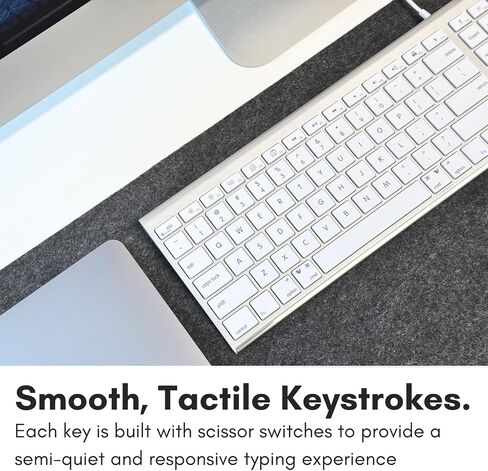 Macally USB C Keyboard (Upgraded) - Dual USB A + C Plug - Wired Keyboard for Mac - Ultra Slim, 20 Shortcuts, 110 Scissor Keys - for MacBook Pro/Air, Mac mini, iMac, iPad - Space Gray in Saudi Arabia