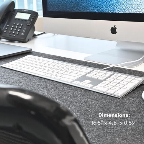 Macally USB C Keyboard (Upgraded) - Dual USB A + C Plug - Wired Keyboard for Mac - Ultra Slim, 20 Shortcuts, 110 Scissor Keys - for MacBook Pro/Air, Mac mini, iMac, iPad - Space Gray in Saudi Arabia