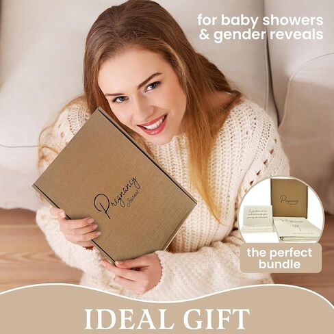 Pregnancy Journal 90 pages – Linen Memory Book with Gold Pen – Baby Memory Book, Pregnancy Planner & Maternity Keepsake for Expecting Moms – Sweet Gift for First-Time & Experienced Moms in Saudi Arabia