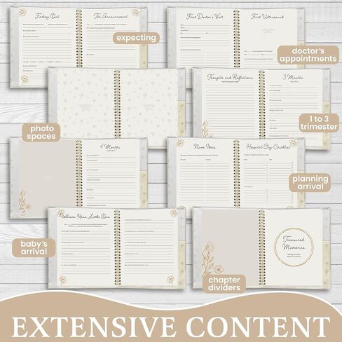 Pregnancy Journal 90 pages – Linen Memory Book with Gold Pen – Baby Memory Book, Pregnancy Planner & Maternity Keepsake for Expecting Moms – Sweet Gift for First-Time & Experienced Moms in Saudi Arabia