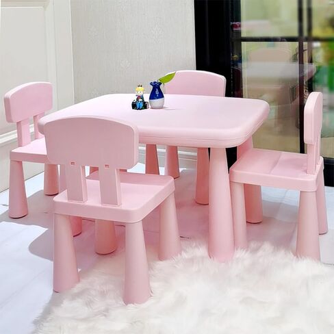 Pink Kids Chair for Table - PP Plastic Backrest Toddler Chair for Ages 1 2 3 4, Promoting Focus and Security in Saudi Arabia
