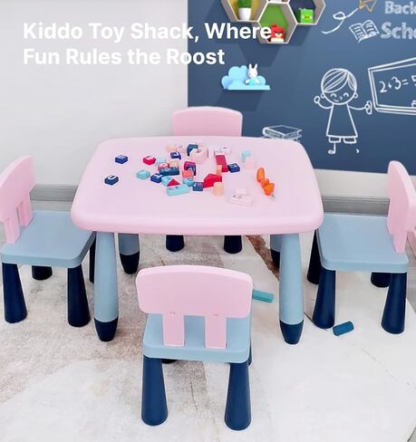 Pink Kids Chair for Table - PP Plastic Backrest Toddler Chair for Ages 1 2 3 4, Promoting Focus and Security in Saudi Arabia