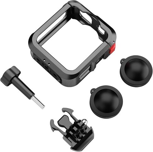 طقم قفص واقي لـ GoPro Max2، إطار واقٍ سريع التحرير مع غطاء حماية للعدسة، مع حامل حذاء بارد، يمكن توصيله بحامل ثلاثي القوائم، عصا سيلفي (مادة سبائك الألومنيوم) in Saudi Arabia