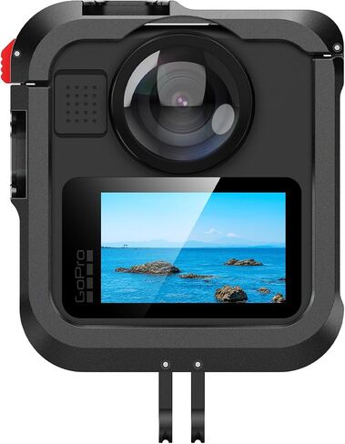 طقم قفص واقي لـ GoPro Max2، إطار واقٍ سريع التحرير مع غطاء حماية للعدسة، مع حامل حذاء بارد، يمكن توصيله بحامل ثلاثي القوائم، عصا سيلفي (مادة سبائك الألومنيوم) in Saudi Arabia