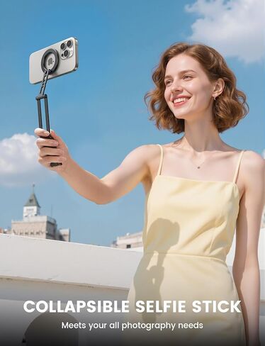 Lamicall for Magsafe Tripod Stand - [Ultra-Compact] Aluminium Magnetic Phone Tripod for iPhone 17/16 Pro Max Air, Flexible Cell Phone Bedstand Mount with 1/4" Screw, Arca & Hook Fits Travel Desk Black in Kuwait