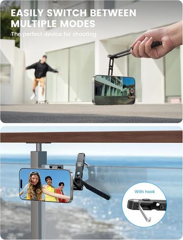 Lamicall for Magsafe Tripod Stand - [Ultra-Compact] Aluminium Magnetic Phone Tripod for iPhone 17/16 Pro Max Air, Flexible Cell Phone Bedstand Mount with 1/4" Screw, Arca & Hook Fits Travel Desk Black in Kuwait