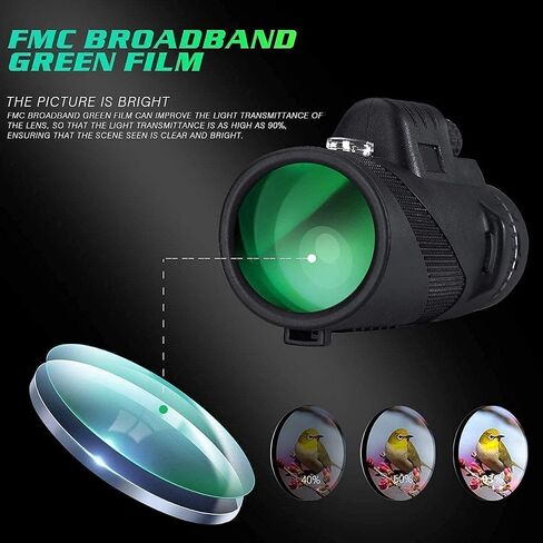 Telescope HD 12x50 Monocular Telescope Zoomable Waterproof Monocular Telescopes Fog with Smartphone Adapter Tripod for Birdwatching Concert Ball Game Hiking Seeing in Saudi Arabia