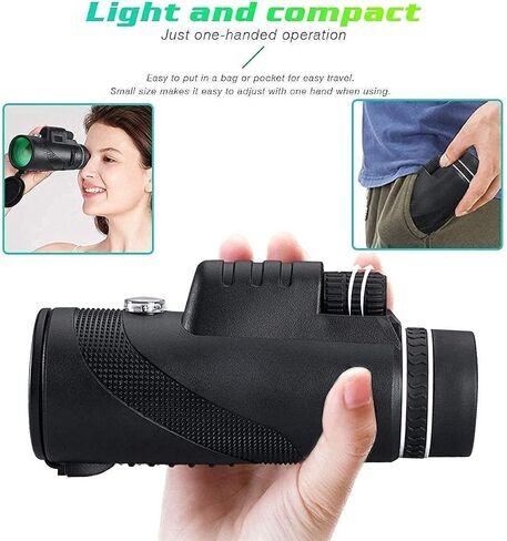 Telescope HD 12x50 Monocular Telescope Zoomable Waterproof Monocular Telescopes Fog with Smartphone Adapter Tripod for Birdwatching Concert Ball Game Hiking Seeing in Saudi Arabia