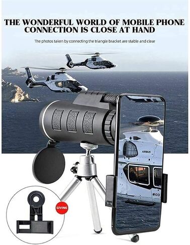 Telescope HD 12x50 Monocular Telescope Zoomable Waterproof Monocular Telescopes Fog with Smartphone Adapter Tripod for Birdwatching Concert Ball Game Hiking Seeing in Saudi Arabia