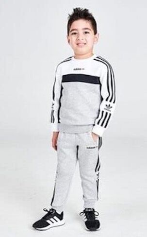 Adidas Infants Originals Crew Suit, Medium Grey Heather, X-Small in Saudi Arabia