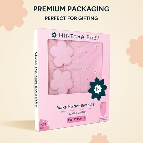 لفافة قماط لحديثي الولادة - قطن عضوي فاخر، استيقظني لا قماط مع إغلاق آمن للأطفال، كيس نوم فائق النعومة ومريح، بطانية قماط قابلة للتنفس، هدية للأطفال من 0 إلى 3 أشهر in Kuwait