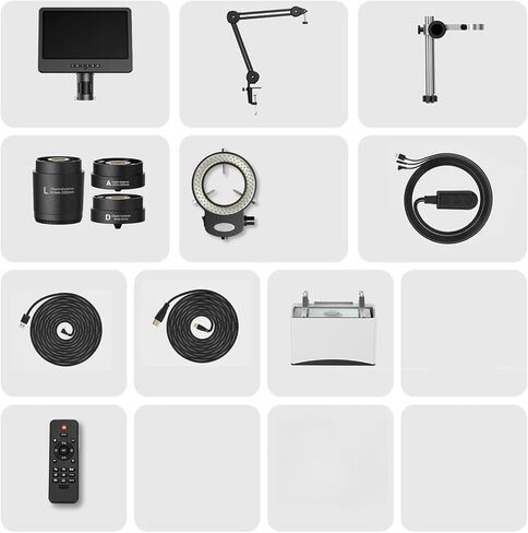 مجهر لحام رقمي 2000X10.1 مجهر HDMI مع حلقة مجهرية خفيفة 3 عدسات للإصلاح (بدون حصيرة) in Kuwait