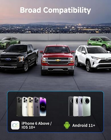 محول CarPlay اللاسلكي 2 في 1 لـ iPhone & Android ، قم بتحويل سلكية إلى محول Apple CarPlay اللاسلكي ، وحجم مصغرة مع كابل التمديد USB و USB-A/Type-C ، والتحكم المستقر ولا يوجد تأخير in Kuwait