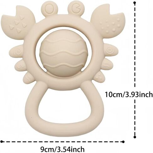 Baby Teething Toys Baby Rattle Toys Food Grade Silicone Rattles and Teethers for Newborn Soft Infants Toddlers Crab Shake Rattle Chew Toy BPA Free Babies Boy and Girl Gift in Kuwait