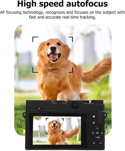 4K Digital Camera for Photography, UHD Autofocus 75MP Point Shoot Camera with 3 Inch LCD Screen, 18X Zoom WiFi Digital Video Cam with Flash for Teens Beginners (White) in Saudi Arabia