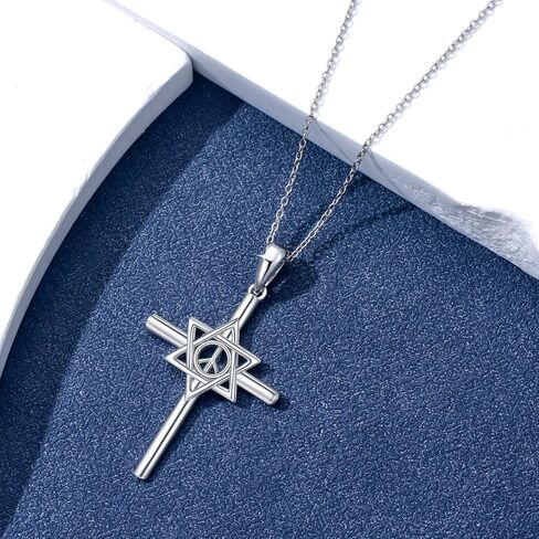 قلادة نجمة داود للرجال 925 فضة القوطية الفضة السيف قلادة قلادة تميمة تعويذة مجوهرات هدايا in Kuwait
