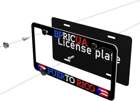 Patriotic American Flag License Plate Frame - Pledge of Allegiance License Plate Covers Aluminum Metal Cute Auto USA Flag Car Tag Holder with 4 Holes Equipped with Screws for Men Women in Saudi Arabia