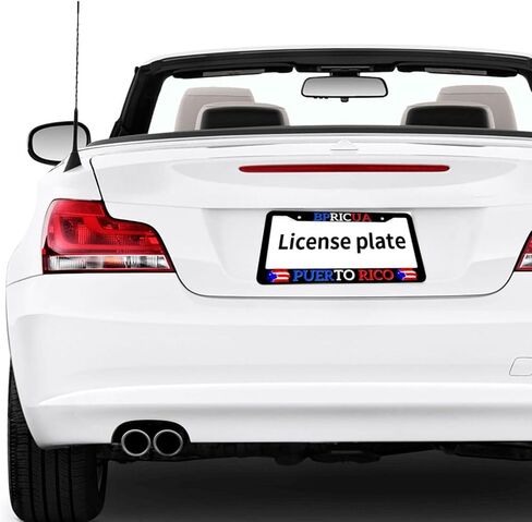 Patriotic American Flag License Plate Frame - Pledge of Allegiance License Plate Covers Aluminum Metal Cute Auto USA Flag Car Tag Holder with 4 Holes Equipped with Screws for Men Women in Saudi Arabia
