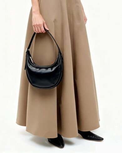 Crescent Shoulder Bag for Women PU Leather Small Crossbody Purse Adjustable Strap Half Moon Underarm Bag in Saudi Arabia