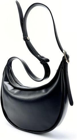Crescent Shoulder Bag for Women PU Leather Small Crossbody Purse Adjustable Strap Half Moon Underarm Bag in Saudi Arabia