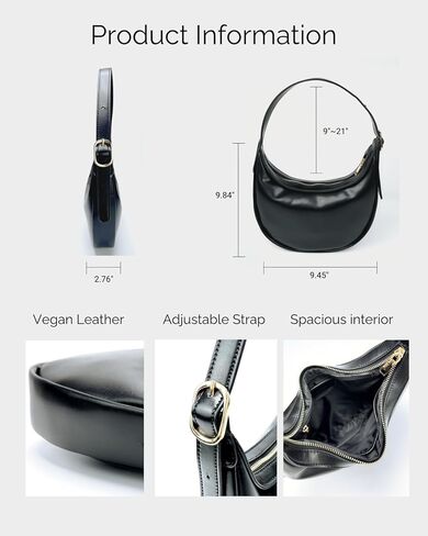 Crescent Shoulder Bag for Women PU Leather Small Crossbody Purse Adjustable Strap Half Moon Underarm Bag in Saudi Arabia