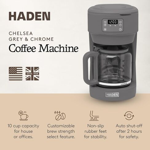 Haden Chelsea 10 Cup Maker Digital Drip Coffee Maker مع Carafe و Ivory & Chrome in Saudi Arabia