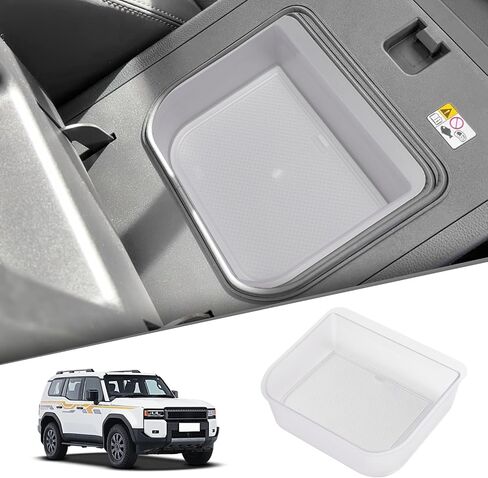smabee 2PCS Fit for 2024 2025 Toyota Land Cruiser Prado 250 Center Console Cool Box Organizer + Wireless Charging Protective Mat Accessories Black (Not Fit 1958 Model) in Saudi Arabia
