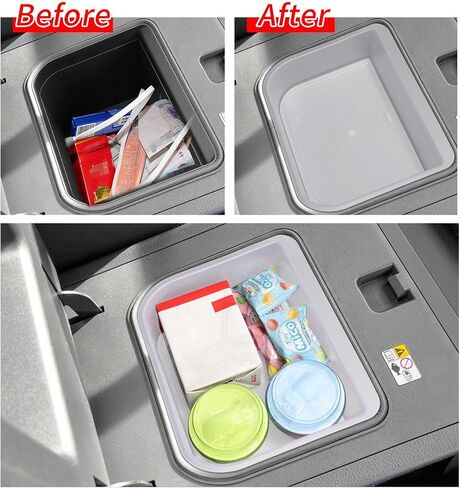 smabee 2PCS Fit for 2024 2025 Toyota Land Cruiser Prado 250 Center Console Cool Box Organizer + Wireless Charging Protective Mat Accessories Black (Not Fit 1958 Model) in Saudi Arabia