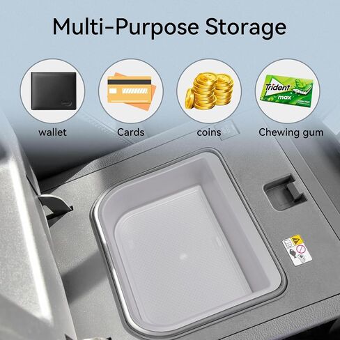 smabee 2PCS Fit for 2024 2025 Toyota Land Cruiser Prado 250 Center Console Cool Box Organizer + Wireless Charging Protective Mat Accessories Black (Not Fit 1958 Model) in Saudi Arabia
