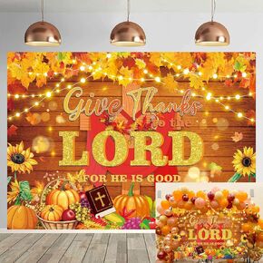 تقديم الشكر للرب لأنه خلفية جيدة 7x5FT الخريف اليقطين أوراق القيقب خلفية عيد الشكر المسيحي زينة الحفلات لوازم صور الدعائم in Kuwait