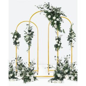 Metal Arch Backdrop Stand Set of 3 6FT/5FT/4FT, Gold Wedding Arch Backdrop Stand, Wedding Arched Stand Frame for Birthday Party Baby Shower Graduation Decoration in Saudi Arabia