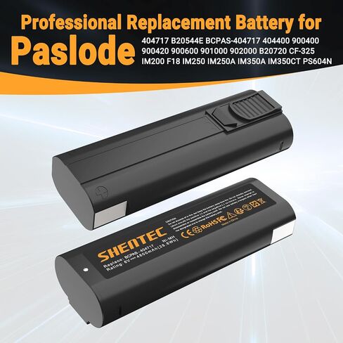Shentec 2-Pack 4800mAh 6V Battery Compatible with Paslode 404717 B20544E BCPAS-404717 404400 900400 900420 900600 901000 902000 B20720 CF-325 IM200 F18 IM250 IM250A IM350A IM350CT PS604N, Ni-MH in Saudi Arabia