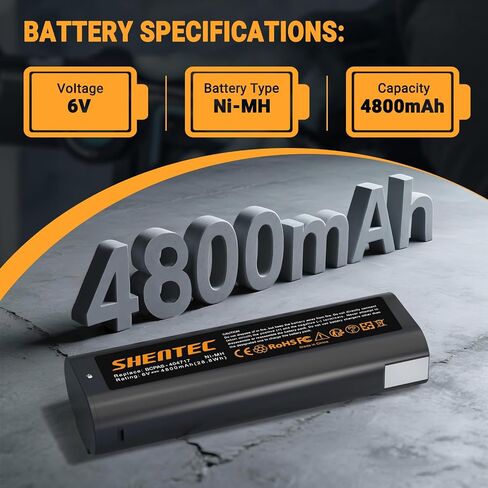 Shentec 2-Pack 4800mAh 6V Battery Compatible with Paslode 404717 B20544E BCPAS-404717 404400 900400 900420 900600 901000 902000 B20720 CF-325 IM200 F18 IM250 IM250A IM350A IM350CT PS604N, Ni-MH in Saudi Arabia