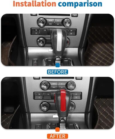 JeCar Carbon Fiber Shifter Knob Cover Trim Interior Accessories for 2010-2014 Ford Mustang in Saudi Arabia