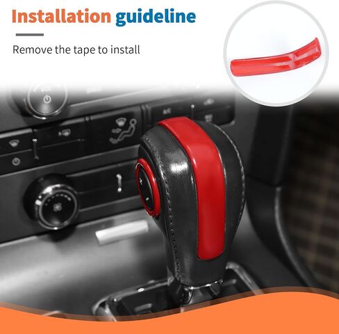 JeCar Carbon Fiber Shifter Knob Cover Trim Interior Accessories for 2010-2014 Ford Mustang in Saudi Arabia