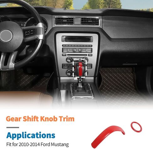 JeCar Carbon Fiber Shifter Knob Cover Trim Interior Accessories for 2010-2014 Ford Mustang in Saudi Arabia
