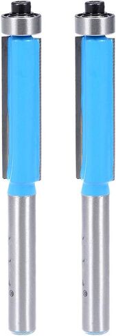 Router Bit 1/4 Shank 3/8 inch Cutting Dia. Flush Trim with Bearing 2 Flutes Carbide for Woodworking Milling Cutter Tool 2pcs in Saudi Arabia
