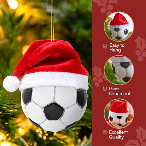 Joiedomi Christmas Volleyball Glass Small Ornament, Sports Ball Glass Blown Mini Ornament, Boys Sports Decorations for Xmas Gift Holiday Party Favor Indoor Decoration in Saudi Arabia
