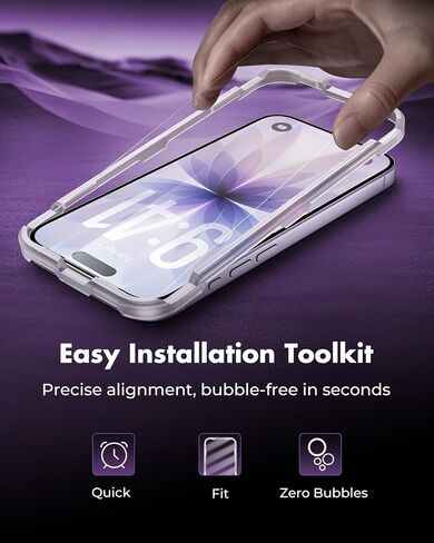 iPhone iPhone 16 Pro Max Screen Protector 3 عبوات ، 3 حماة زجاجية متفرقة + 3 حماة عدسة الكاميرا ، صلابة 9H ، وضوح عالي الدقة ، مكافحة الأضداد ، ودية للحالة ، 6.9 بوصة in Saudi Arabia