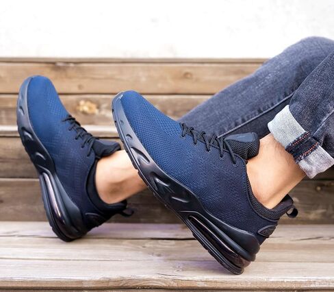 LARNMERN Men Non Slip Work Shoes Waterproof Food Service Sneakers Zapatos Trabajo Antideslizantes Water Resistant Walking Shoes Slip-on, Sky Blue 13 in Saudi Arabia