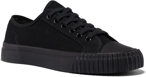 حذاء رياضي PF Flyers 1993 أسود منخفض للرجال والنساء، حذاء رياضي كاجوال من القماش الأصلي، حذاء أسود للجنسين in Kuwait