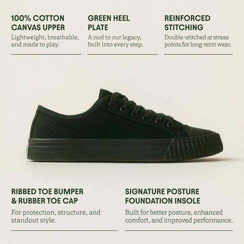 حذاء رياضي PF Flyers 1993 أسود منخفض للرجال والنساء، حذاء رياضي كاجوال من القماش الأصلي، حذاء أسود للجنسين in Kuwait