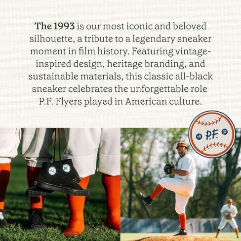 حذاء رياضي PF Flyers 1993 أسود منخفض للرجال والنساء، حذاء رياضي كاجوال من القماش الأصلي، حذاء أسود للجنسين in Kuwait