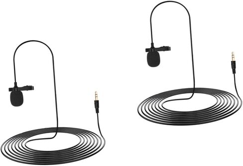 DOITOOL 2 قطعة ميكروفون Lavalier مشبك تصميم موصل لميكروفون مكثف عالي الوضوح للمقابلات وتدفق الفيديو in Saudi Arabia