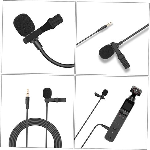 DOITOOL 2 قطعة ميكروفون Lavalier مشبك تصميم موصل لميكروفون مكثف عالي الوضوح للمقابلات وتدفق الفيديو in Saudi Arabia
