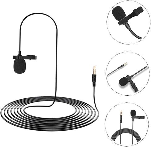 DOITOOL 2 قطعة ميكروفون Lavalier مشبك تصميم موصل لميكروفون مكثف عالي الوضوح للمقابلات وتدفق الفيديو in Saudi Arabia